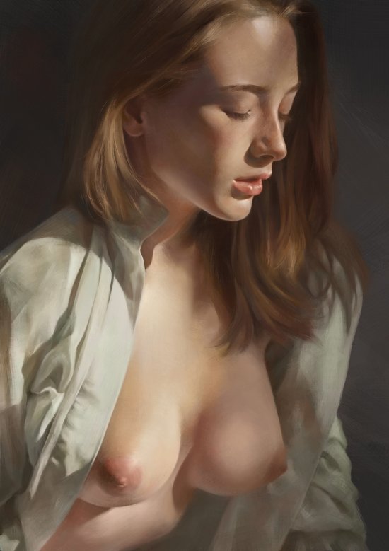 Tim Liu artstation arte ilustrações retratos mulheres sensuais nudez peitos provocante