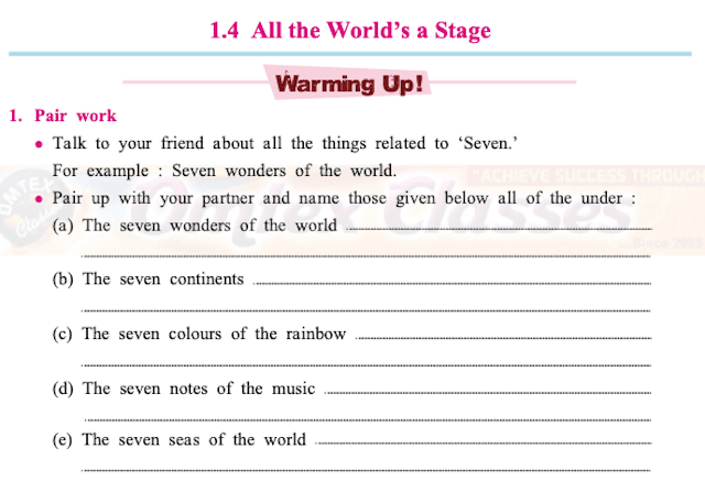 Maharashtra State Board Class 10 English Kumar Bharati Textbook Solutions Unit Chapter 1.4 All the World’s a Stage.