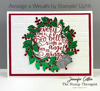Stampin' Up!'s Arrange a Wreath bundle.  More info on blog.  #StampinUp #StampTherapist