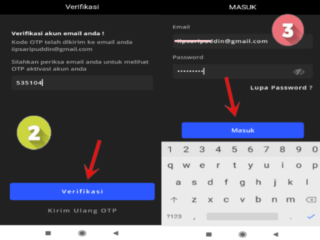 masukkan kode OTP dan login masukkan kode OTP dan login