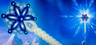 Ballonmodellage Frozen Zauberstab, der Eiskönigin.