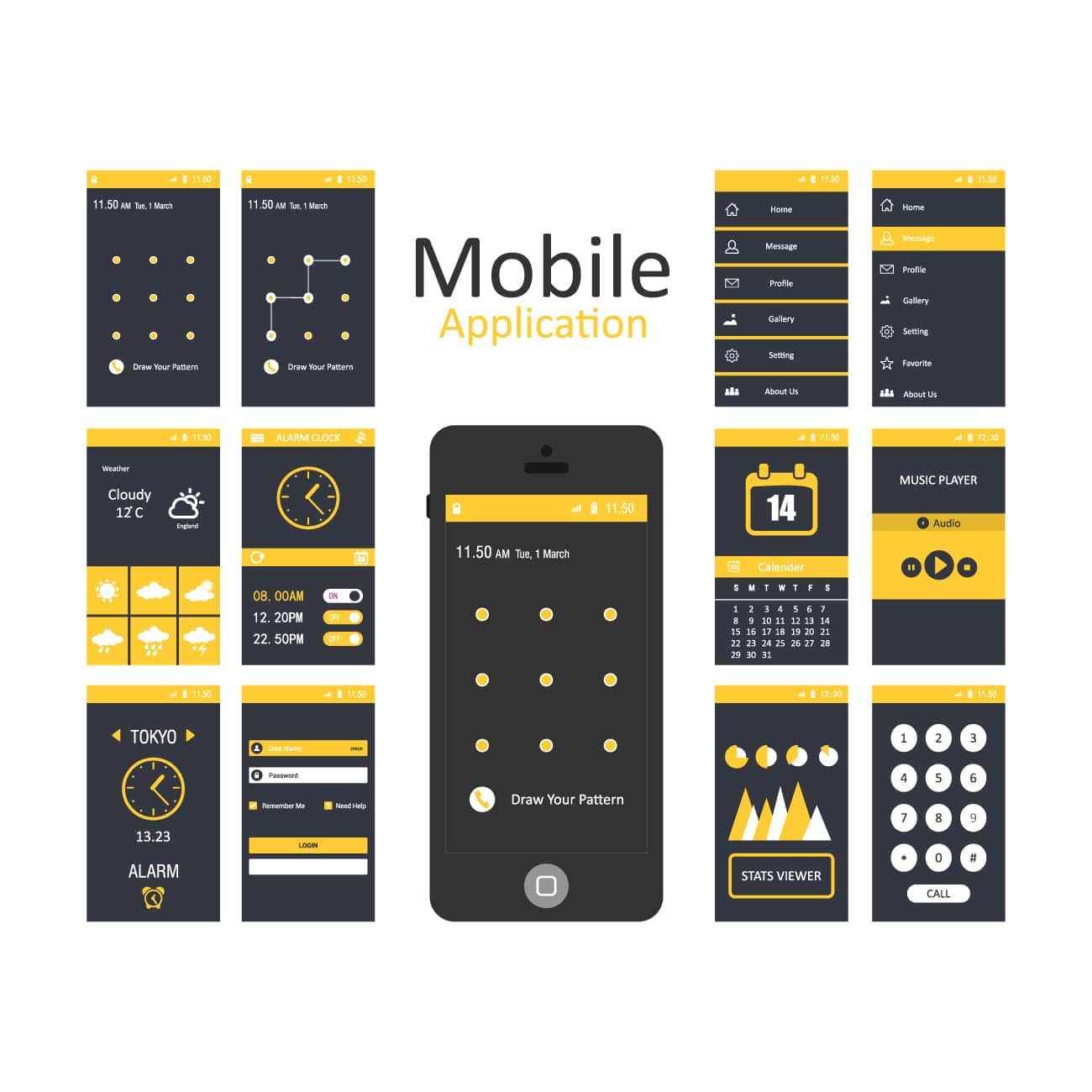mobile application presentation template free