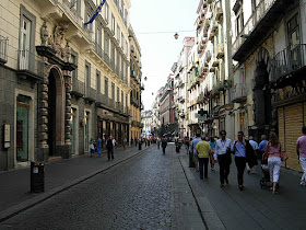 The Via Toledo in Naples has a typical flavour of the city