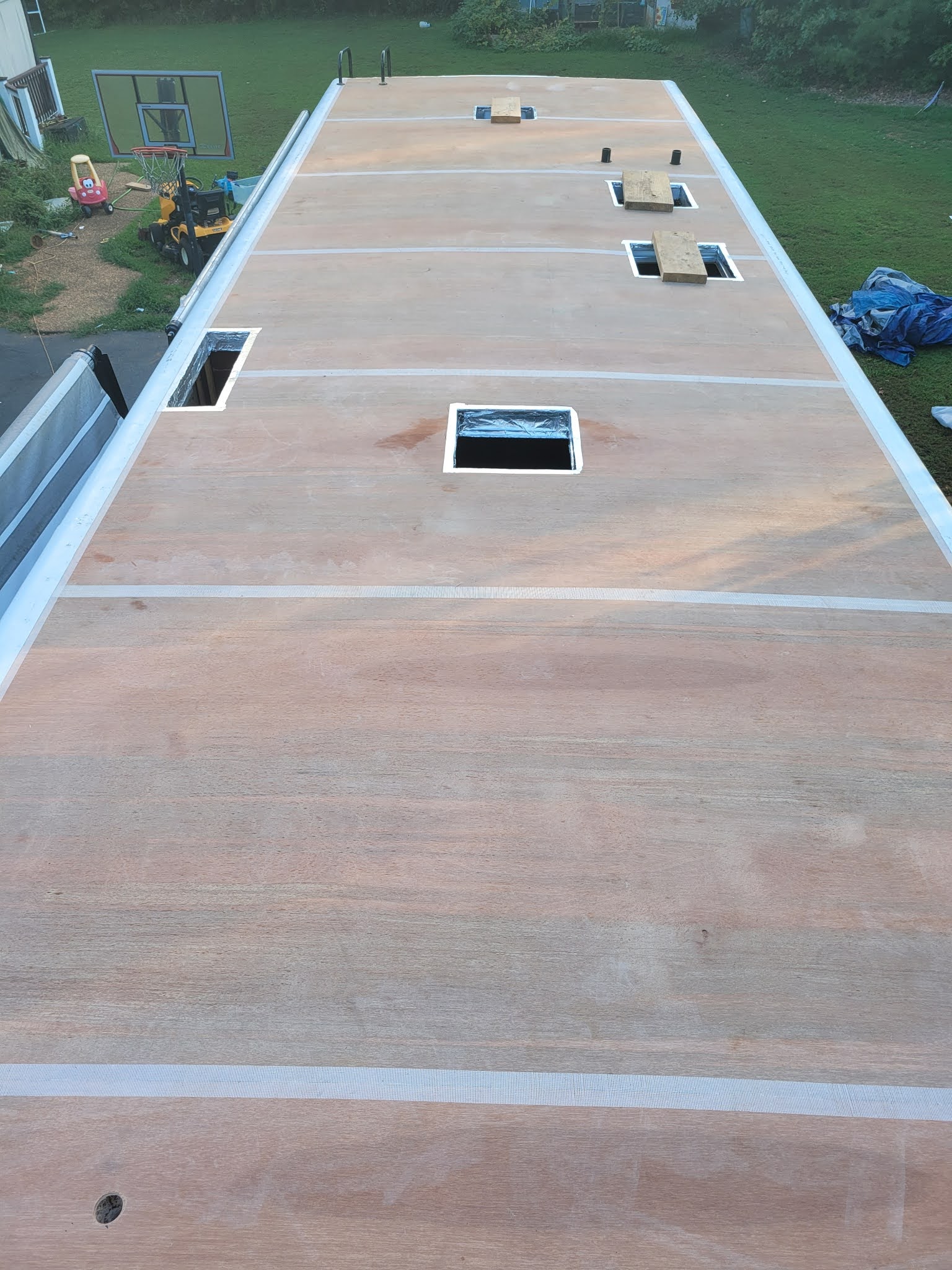 My DIY Addiction RV Roof Replacement PART 4 Installation of New Roof