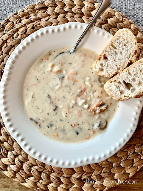 Creamy crock pot wild rice and chicken soup