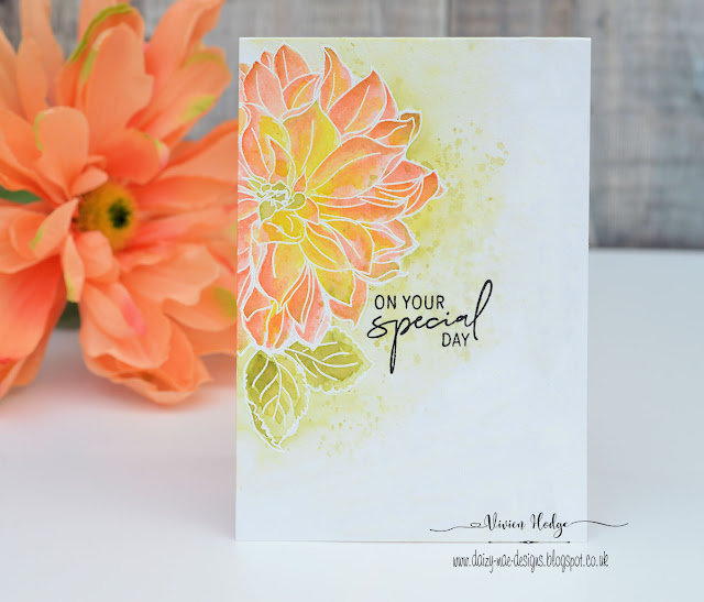 Large Dahlia card CAS, LIM, Floral, The Ton