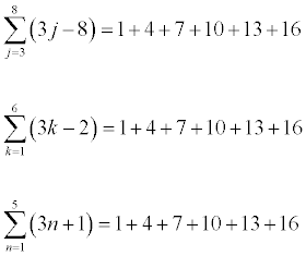 Examples of Math Problems: Summations