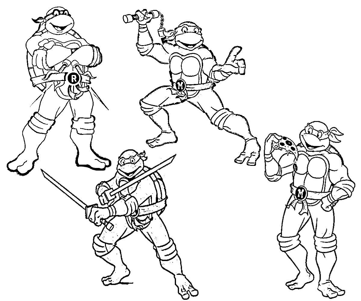 Teenage Mutant Ninja Turtles Drawing | Ninja Turtles Coloring Pages