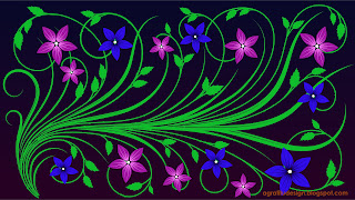 Sweet Red Blue Purple Florishes Vector Design