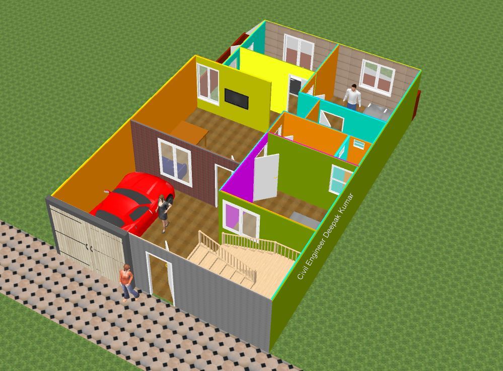 Civil Engineer Deepak Kumar 1000 Square Feet House Plan 25 X 40 House Plan With 3d