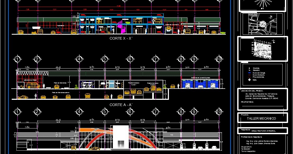 Ingeniería Civil - Mark: Taller automotriz PLANOS DE ARQUITECTURA