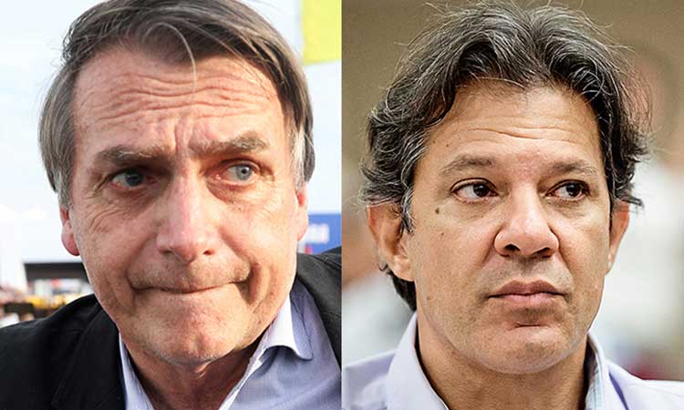 Bolsonaro tem 59% das intenções de voto; Haddad, 41%, diz BTG/FSB