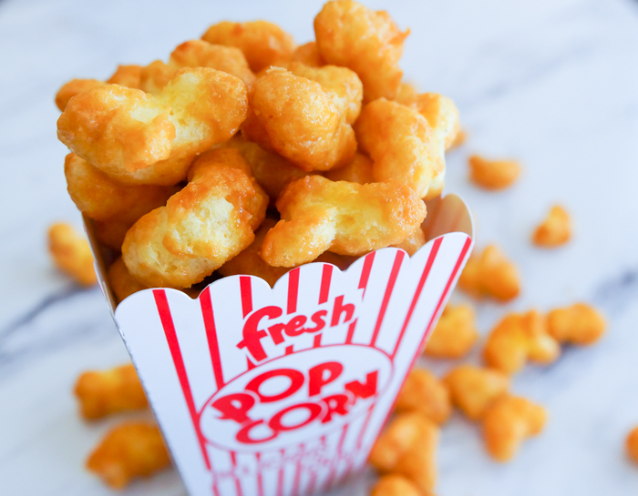 Copycat Buc-ee's Beaver Nuggets in popcorn container