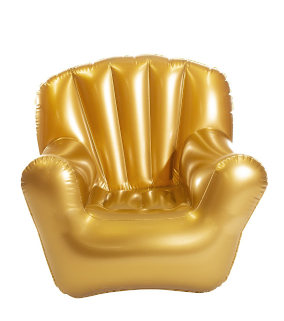 Westman Reviews Enjoy the Whimsical Luxury of an inflatable Gold Arm Chair