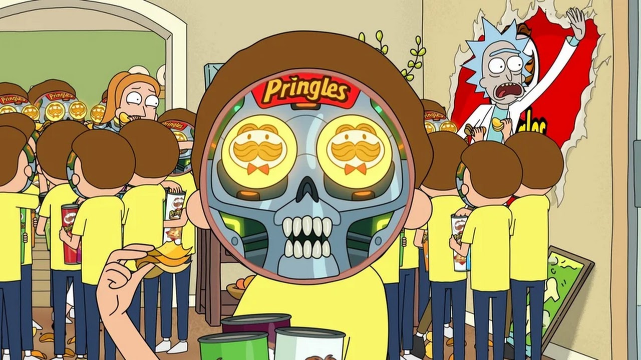 Rick & Morty estão presos em um Pringles no comercial da marca para o Super Bowl