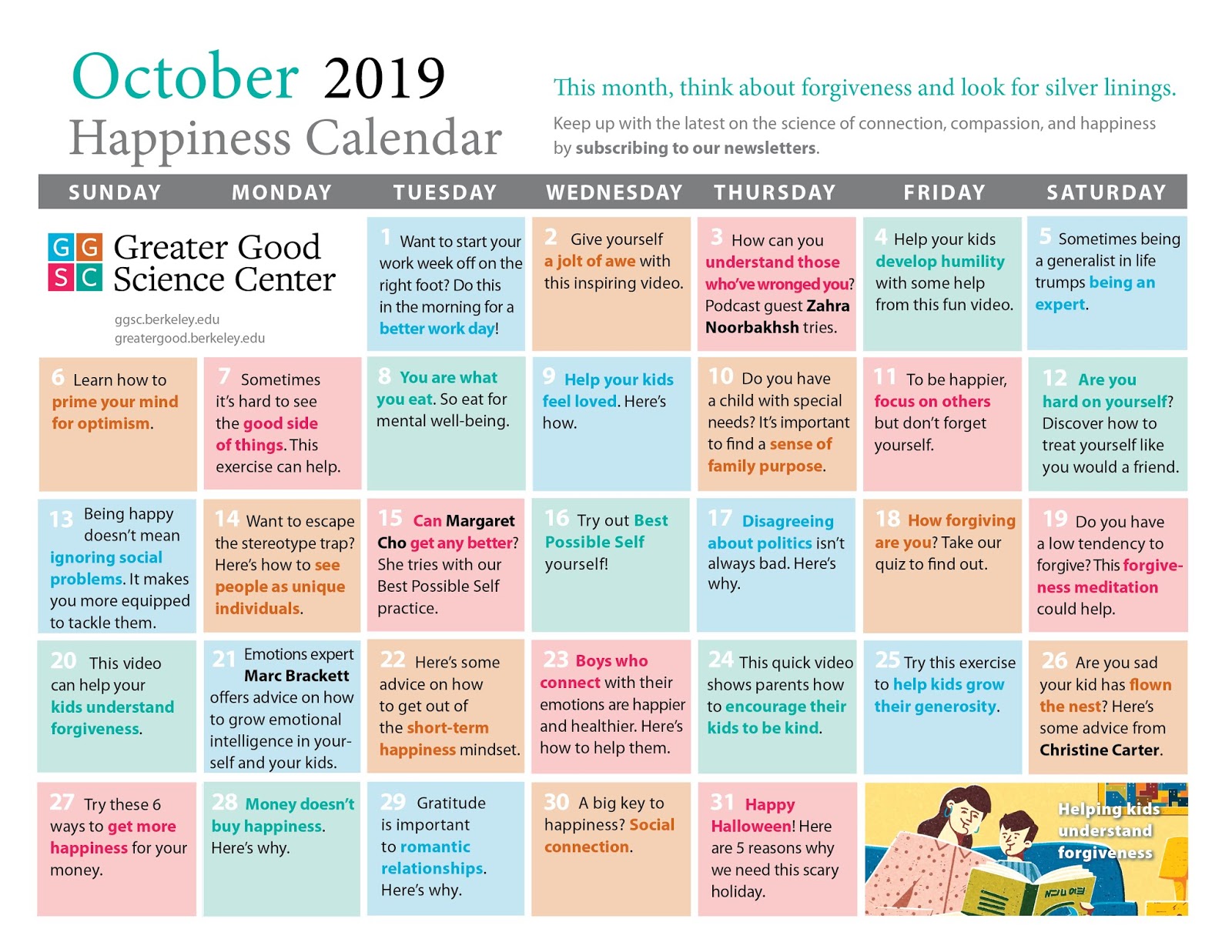 Happiness Calendar Expat with Kids