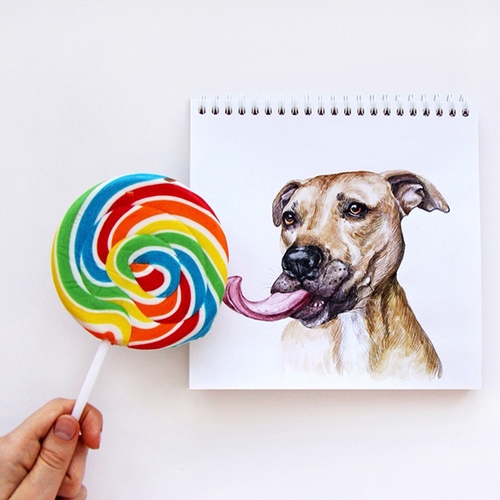 15-Long-Tongue-Valerie-Susik-Валерия-Суслопарова-Cats-and-Dogs-Interactive-Animal-Drawings-www-designstack-co