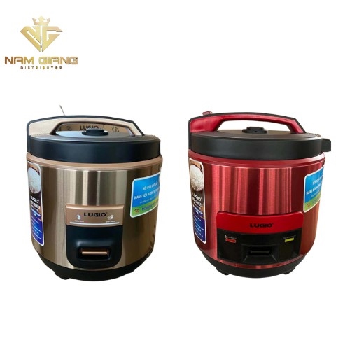 Nồi cơm điện cao cấp LUGIO LG-986 dùng cho gia đình, cực bền, nấu ăn nhiều món (Vàng)