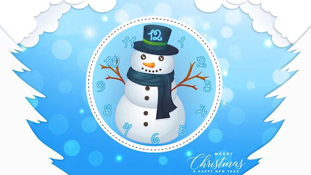 Free Animated Lovely Snowman Christmas Clock Screensaver