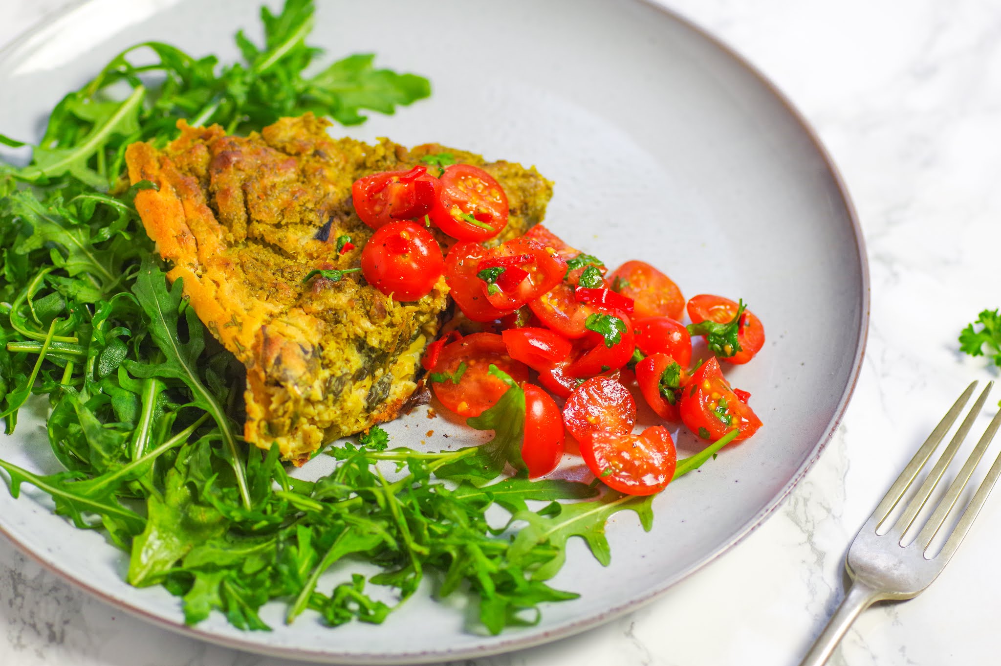 Vegan Pesto Frittata Euphoric Vegan