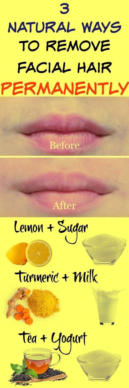 3 WAYS TO REMOVE FACIAL HAIR NATURAL HEALTH
