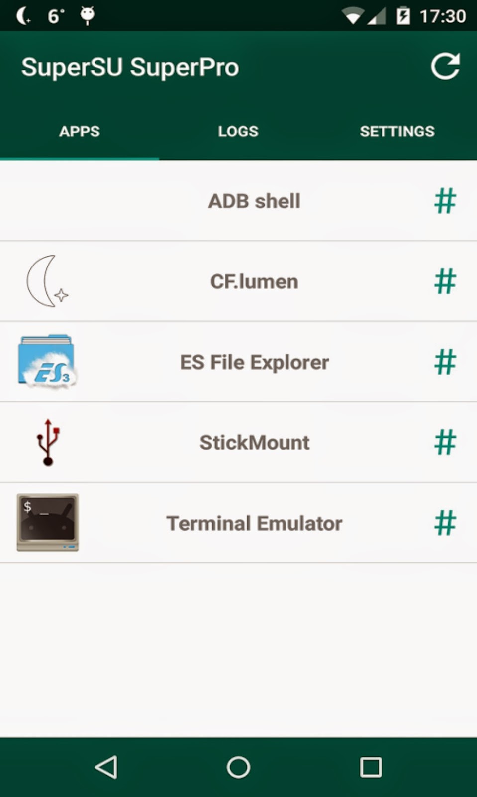 Root Android / Nougat with the latest SuperSU