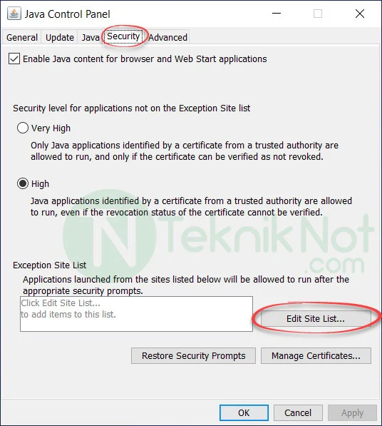 Application Blocked by Java Security Hatası Çözümü