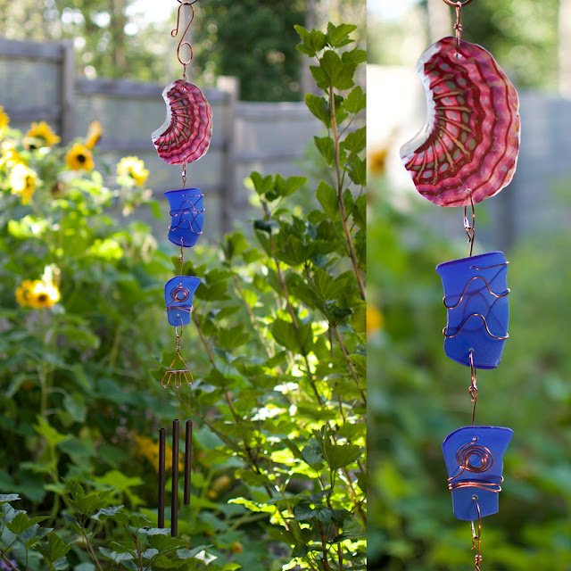 Smaller glass and copper wind chime, by Coast Chimes