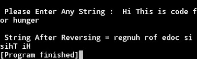 C program to reverse the given string  using String function