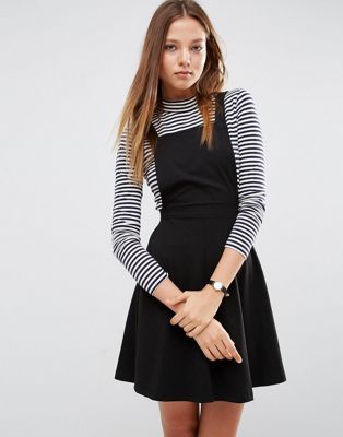 striped overall dress