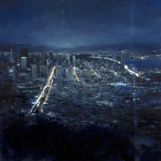 Jeremy Mann pinturas a óleo borradas paisagens urbanas cidades