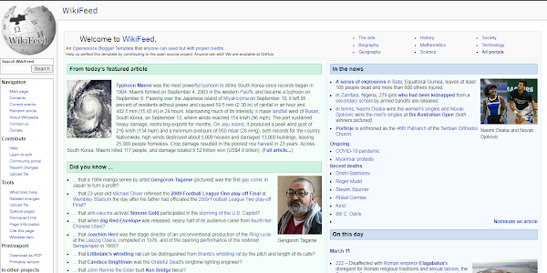 WikiFeed - Wikipedia Style Blogger Template Free Download For Blogspot Website