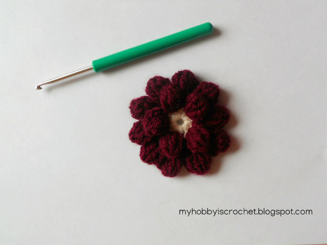 Crochet dahlia flower