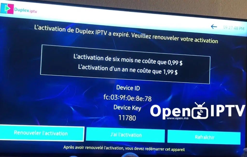 duplex iptv code