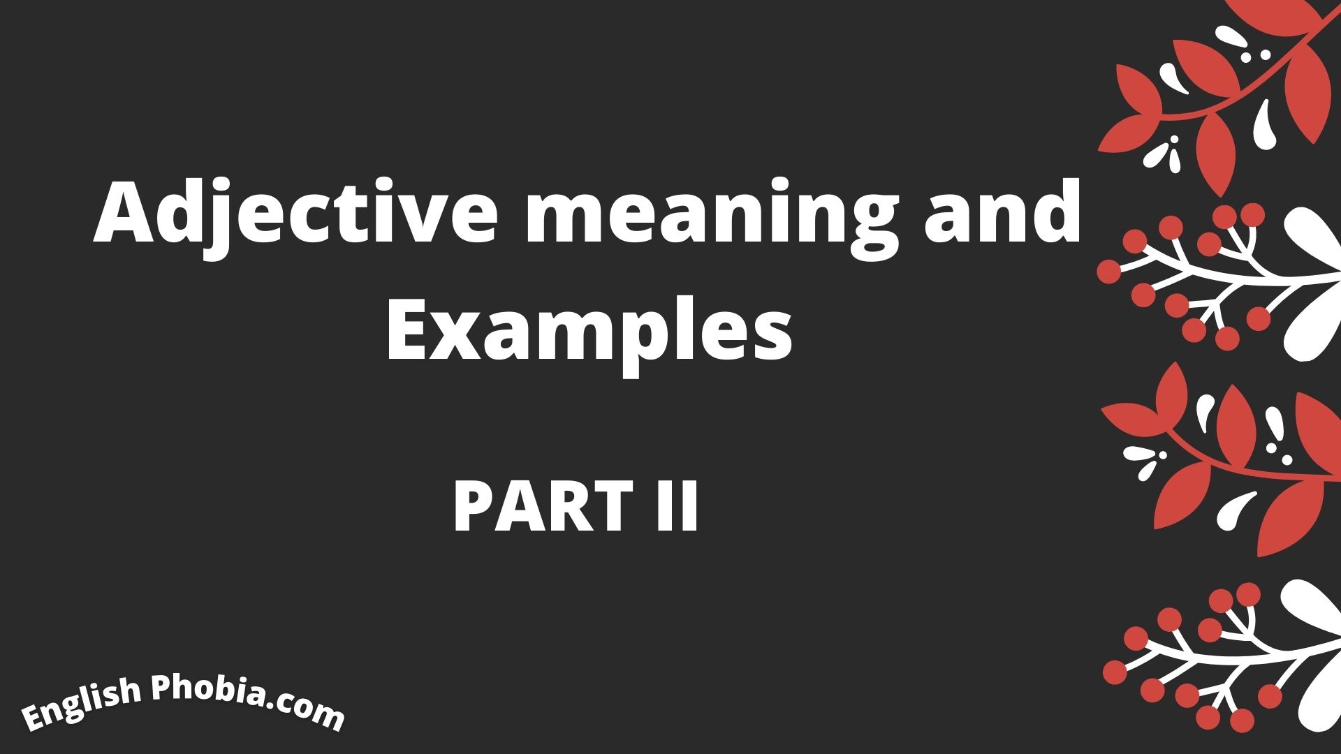 Adjective meaning and Examples