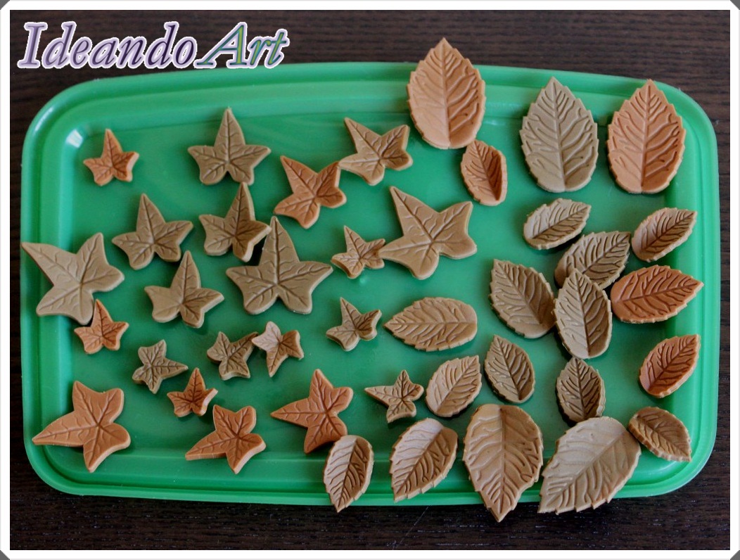 Hojas otoño fondant