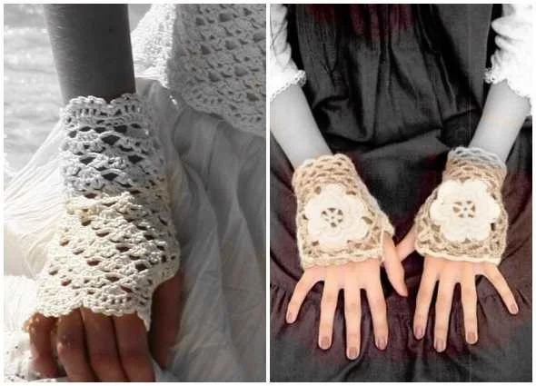 guantes sin dedos crochet, patrones ganchillo