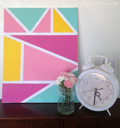 geometric wall diy painting canvas designs easy tape super projects decor providence pretty geo pattern tutorial masking paint paintings pink