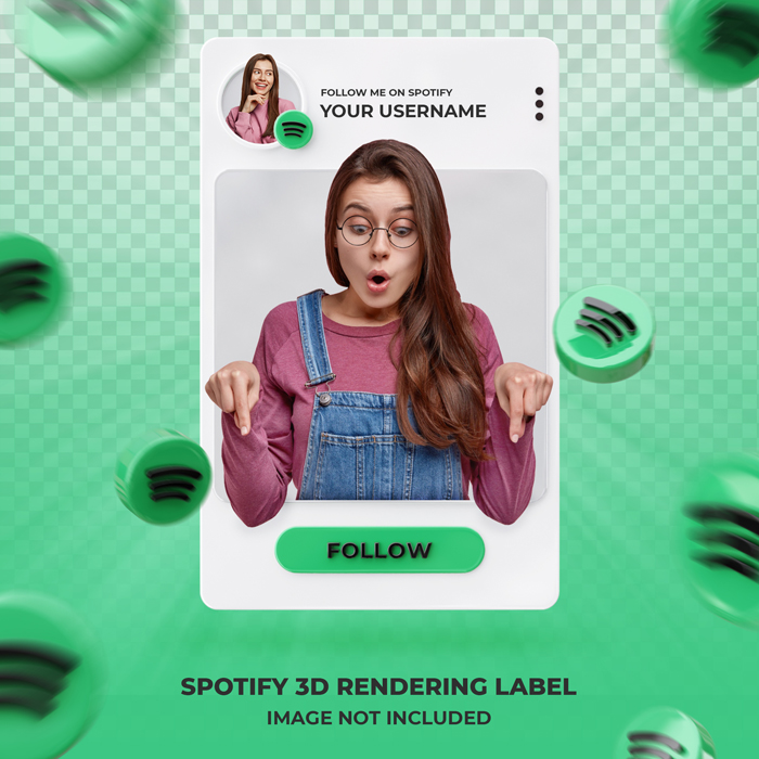 Banner Icon Spotify Profile 3D Rendering Label Template Banner Icon Spotify Profile 3D Rendering Label Template