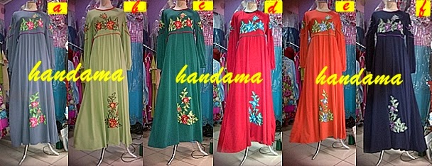 New Dress jersey bordir cantik murah - Grosir Baju Gamis 