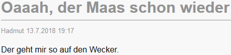Danisch: der Maas geht mir so auf den Wecker Danisch: der Maas geht mir so auf den Wecker