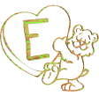 Abecedario de Osito con Corazón. Golden Alphabet with a Bear and a Heart.