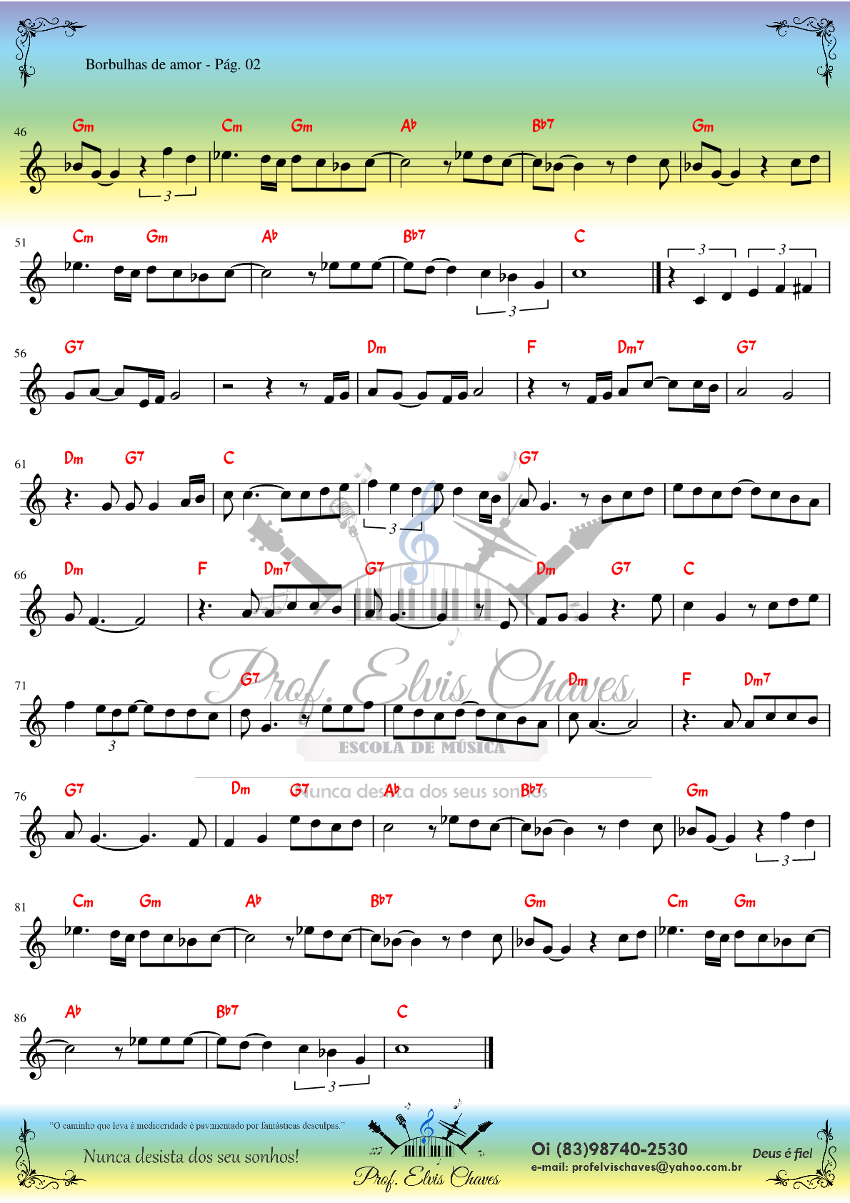 Borbulha de Amor - Fagner (complementado) - Tutorial Piano Teclado Partitura  