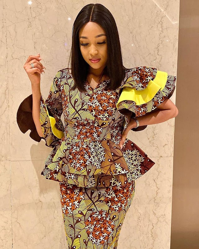 latest six pieces skirt and peplum top