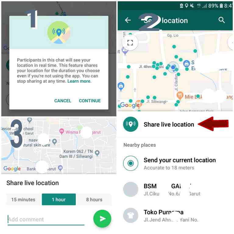 Cara Share Current Dan Live Location Di Whatsapp Di