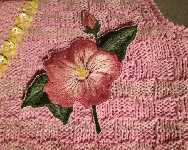 Hand embroidered flower knitted cardigan Craftrebella