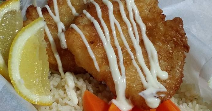 Butter Garlic Herbs Rice with Beer Batter Fish by Zann Teo