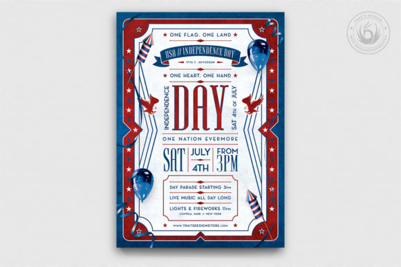 Download Free Independence Day Flyer Template V4 PSD Mockup Template