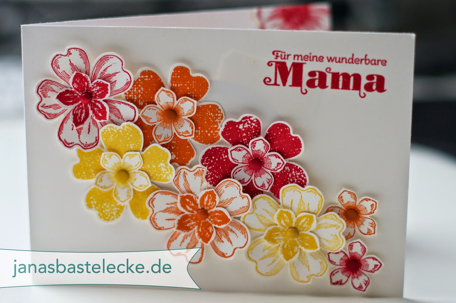 Janasbastelecke Muttertagskarte Blumenmeer