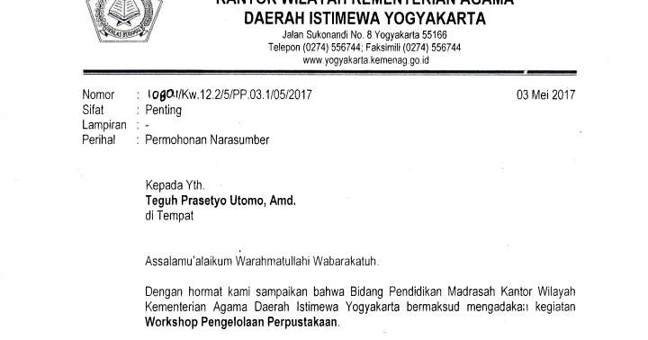 Contoh Surat Permintaan Narasumber Surat Narasumber Permohonan Undangan